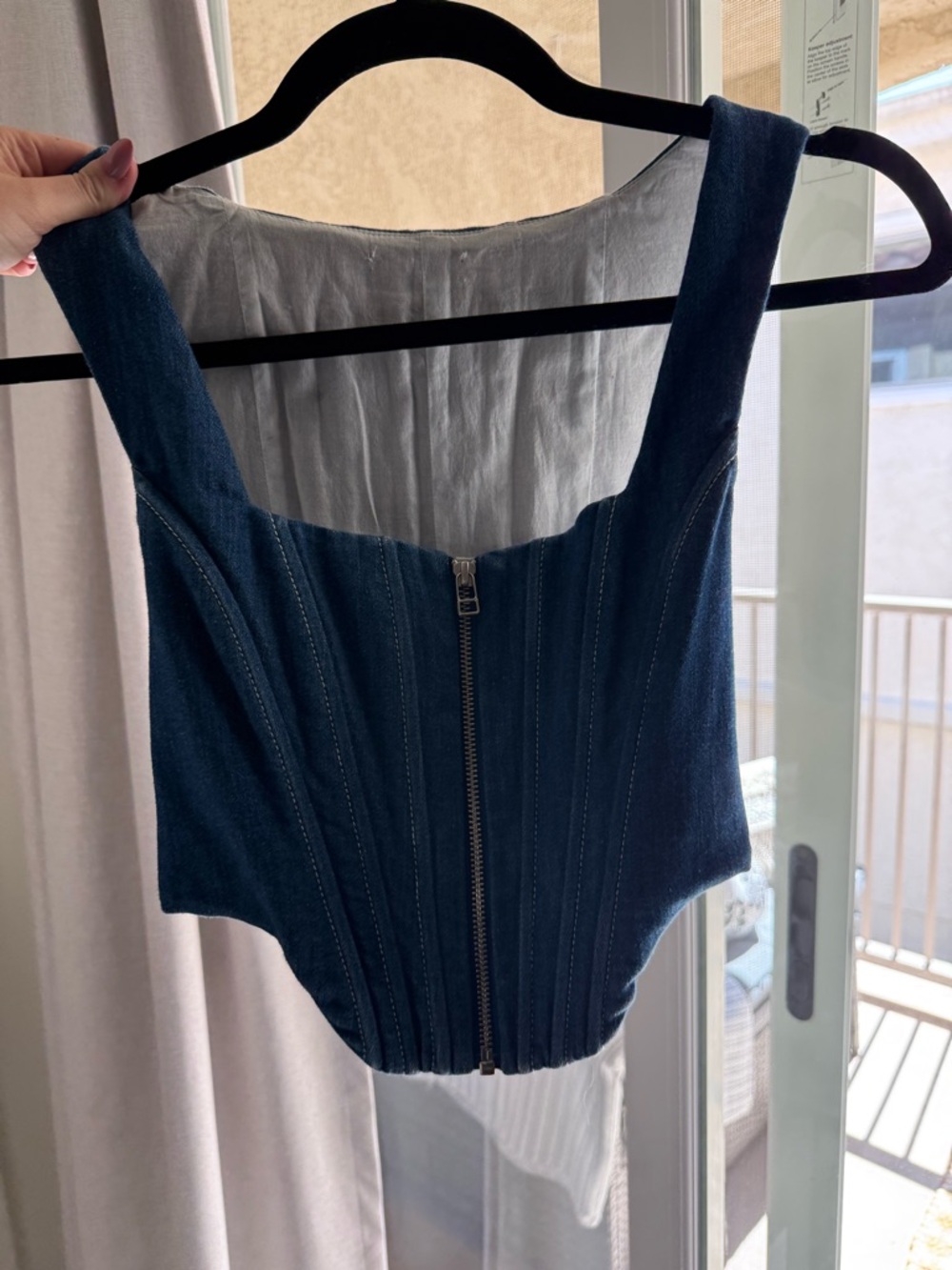 Staud Cindy Denim Bustier